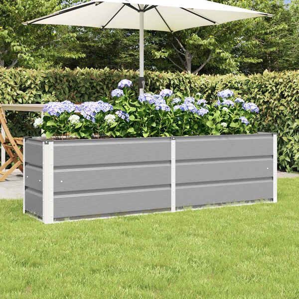 vidaXL Planter Light Grey 160 x 40 x 45 cm Steel