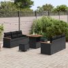 vidaXL Garden Sofa Set 9 pcs Black Poly Rattan