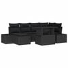 vidaXL Garden Sofa Set 7 pcs Black Poly Rattan
