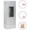 vidaXL BBQ Oven Smoker with Wood Chips 44,5x29x110 cm Galvanised Steel