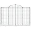 vidaXL Arched Gabion Basket 200x50x120/140 cm Galvanised Iron