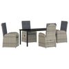 vidaXL Garden Dining Set 5 pcs Grey Poly Rattan