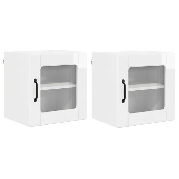 vidaXL Kitchen Cabinet 2 pcs High Gloss White 40 x 31 x 40 cm