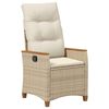 vidaXL Reclining Garden Chair Beige and Cream 64 x 57.5 x 112 cm
