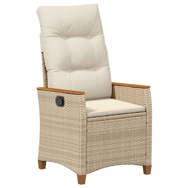 vidaXL Reclining Garden Chair Beige and Cream 64 x 57.5 x 112 cm