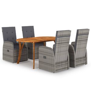 vidaXL 5 Piece Garden Dining Set Grey