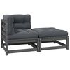 vidaXL 2 Piece Garden Lounge Set with Cushions Grey Solid Pinewood