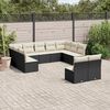 vidaXL 11 Piece Garden Sofa Set with Cushions Black Poly Rattan