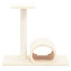 vidaXL Cat Scratching Post with Tunnel Cream 60x34,5x50 cm