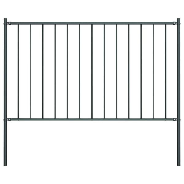 vidaXL Fence Panel Woerden with Posts Steel 1.7x1 m Anthracite