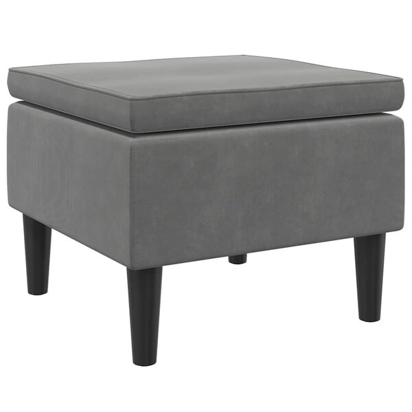 vidaXL Stool with Wooden Legs Dark Grey Velvet