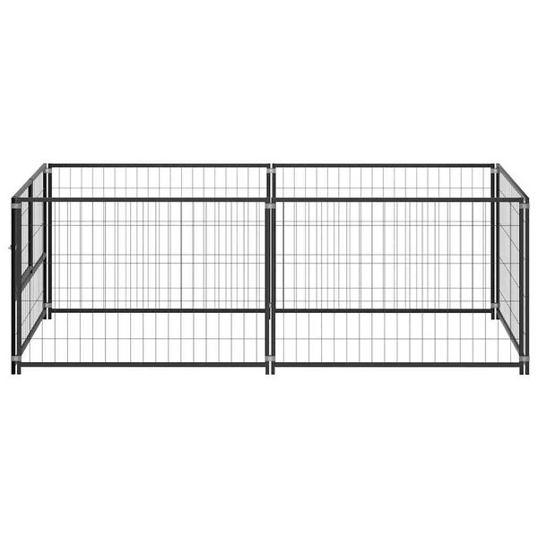 vidaXL Dog Kennel Black 200x100x70 cm Steel