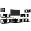 vidaXL 7 Piece TV Cabinet Set Black Engineered Wood