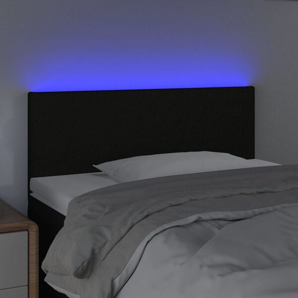 vidaXL LED Headboard Black 100 cm Fabric