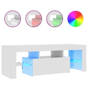 vidaXL TV Cabinet with LED Lights High Gloss White 120x35x40 cm