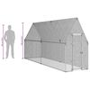 vidaXL Chicken Cage Silver 400x100x190 cm Galvanised Steel