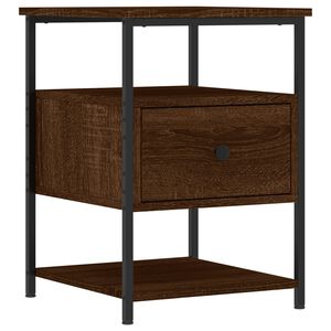 vidaXL Bedside Cabinet Brown Oak 40x42x56 cm Engineered Wood
