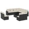 vidaXL 12 Piece Garden Sofa Set with Cushions Black Poly Rattan