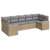 vidaXL 7 Piece Garden Sofa Set with Cushions Beige Poly Rattan