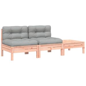 vidaXL Garden Sofa with Cushions and Footstool 2-Seater