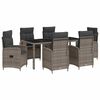 vidaXL Outdoor Dining Set 7 pcs Light Grey and Dark Grey Poly Rattan