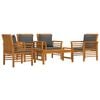 vidaXL 5 Piece Garden Lounge Set with Cushions Solid Wood Acacia