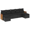 vidaXL 7 Piece Garden Sofa Set with Cushions Black Poly Rattan