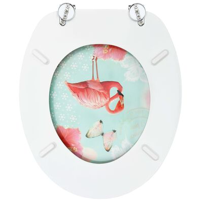 vidaXL WC Toilet Seats with Lid 2 pcs MDF Flamingo Design