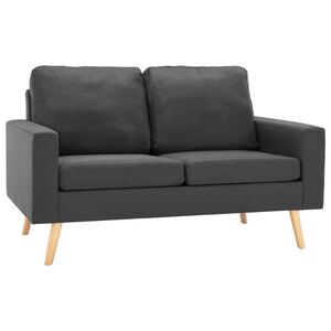 vidaXL 2-Seater Sofa Dark Grey Fabric