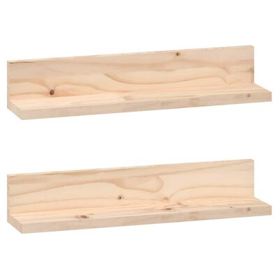 vidaXL Wall Shelves 2 pcs 50x11x9 cm Solid Wood Pine