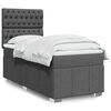 vidaXL Box Spring Bed with Mattress Dark Grey King Single Fabric
