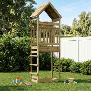 vidaXL Outdoor Play Tower Natural Solid Impregnated Pinewood