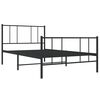 vidaXL Metal Bed Frame without Mattress with Footboard Black 90x190cm