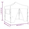 vidaXL Professional Folding Party Tent with 4 Sidewalls 2x2 m Steel Cream