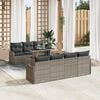 vidaXL Garden Sofa Set with Cushion 8 pcs Grey Poly rattan