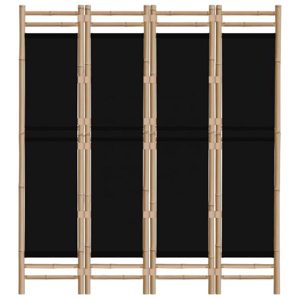 vidaXL Folding 4-Panel Room Divider 160 cm Bamboo and Canvas