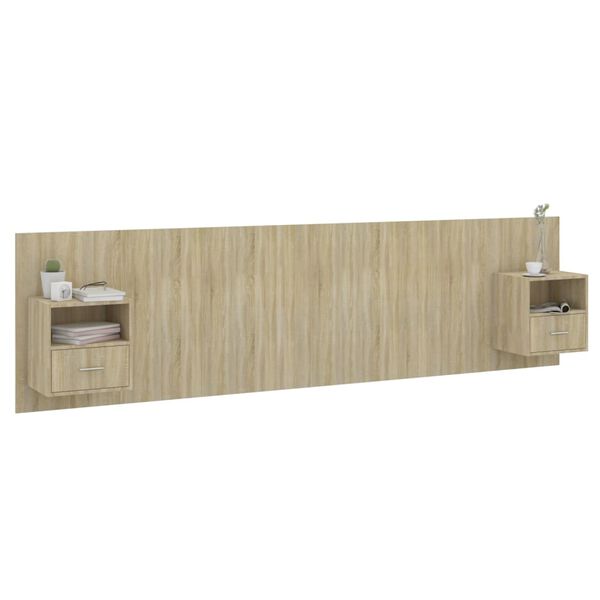 vidaXL Bed Headboard with Cabinets Sonoma Oak Engineered Wood
