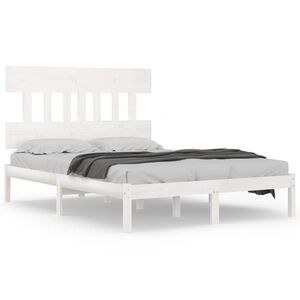 vidaXL Bed Frame | White | Solid pine wood | 180x200 cm Super King | Durable
