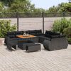 vidaXL Garden Sofa Set with Cushion with Storage 13 pcs Black