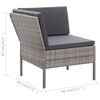 vidaXL 6 Piece Garden Lounge Set with Cushions Poly Rattan Grey