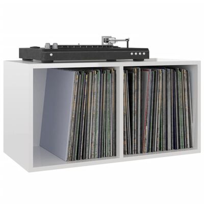 vidaXL Vinyl Storage Box High Gloss White 71x34x36 cm Engineered Wood