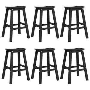 vidaXL Garden Bar Set 6 pcs Black HDPE