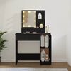 vidaXL Dressing Table with LED Black 86.5x35x136 cm