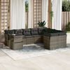 vidaXL 10 Piece Garden Sofa Set with Cushions Grey Poly Rattan