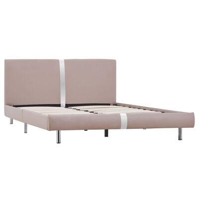 vidaXL Bed Frame Cappuccino Faux Leather King Size