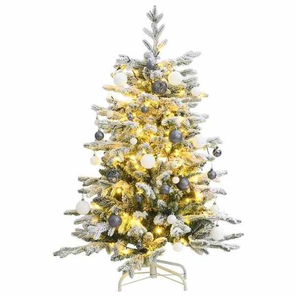 vidaXL Artificial Hinged Christmas Tree 150 LEDs & Ball Set 150 cm