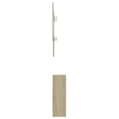 vidaXL Hallway Unit White and Sonoma Oak 100x25x76.5 cm Engineered Wood