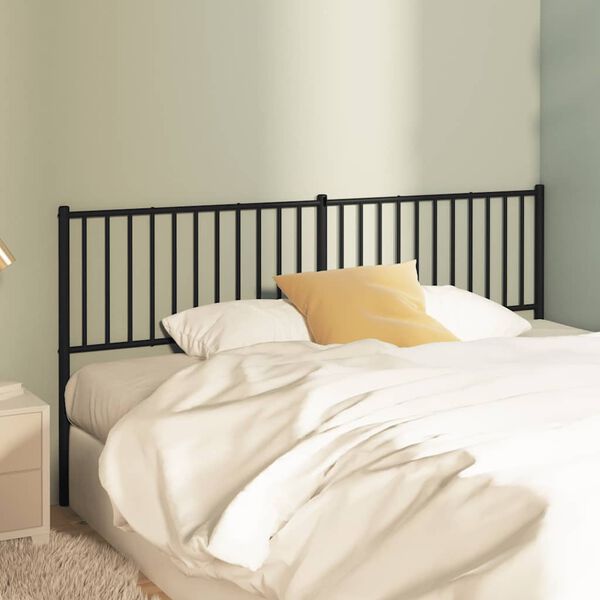 vidaXL Metal Replace Headboard Black 180 cm