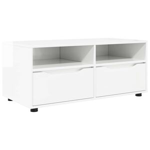 vidaXL TV Cabinet 100 x 48 x 43 cm High Gloss White Engineered Wood