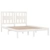 vidaXL Bed Frame without Mattress White Solid Wood Double